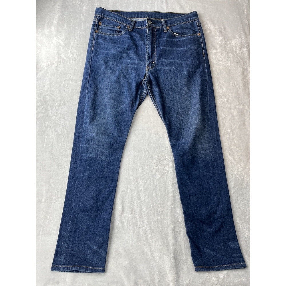 LEVI'S 513 Jean Men 36x32 Medium Wash Slim Straight Leg Whisker Western Cowboy